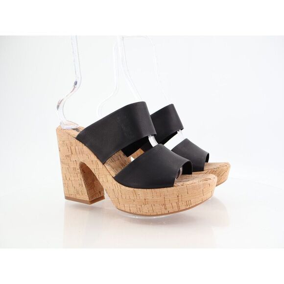 Korks Kork Ease Dezi Sandals Platform Black Vegan Strappy Chunky Heel Size 10 - Picture 1 of 12